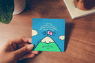 Psalm 95:4 Mountain Peaks wooden Christian coaster product view.