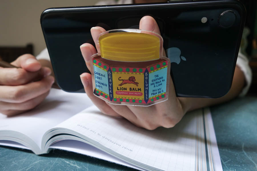 Bold Lion Balm {LOVE SUPERMARKET Phone Grip} - Phone Grip by The Commandment Co, The Commandment Co , Singapore Christian gifts shop