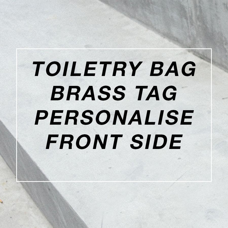 Toiletry Bag Brass Tag Personalise Front Side - by The Commandment Co, The Commandment Co , Singapore Christian gifts shop