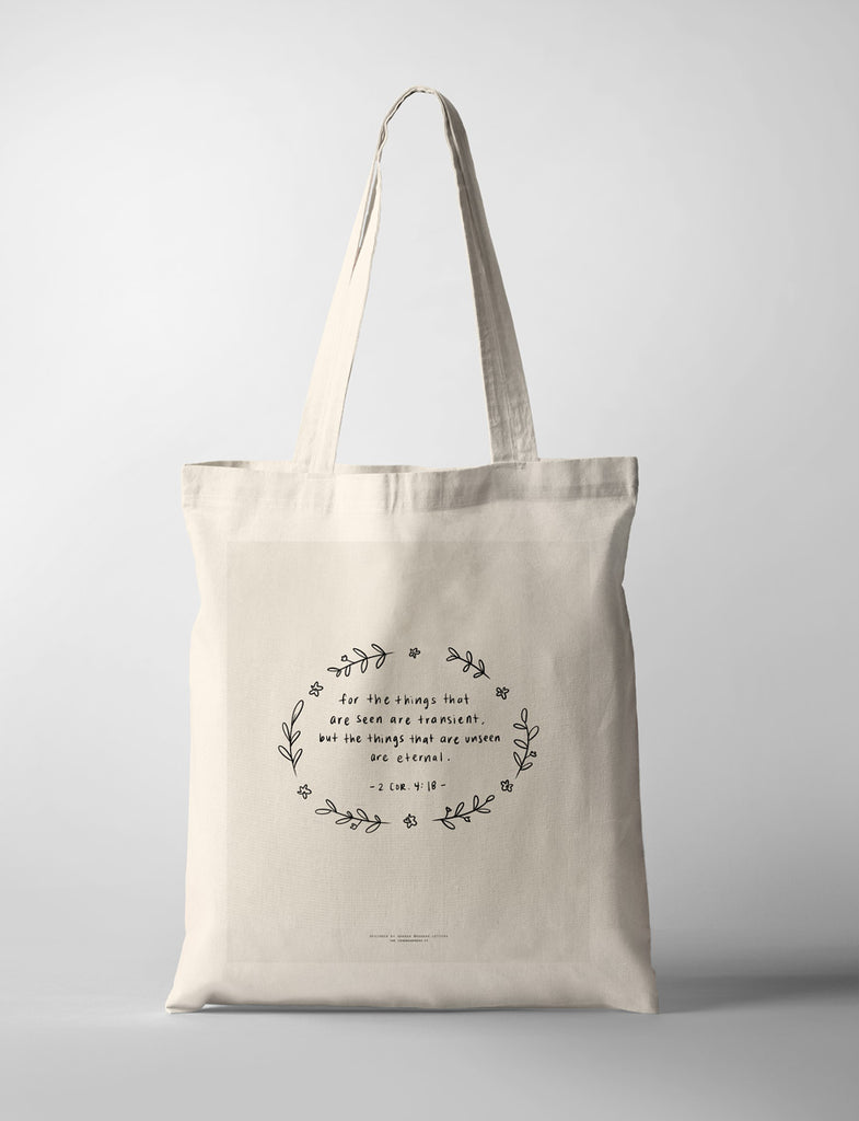 simple vector design together with encouraging wordings printed on tote bag as fashion design
