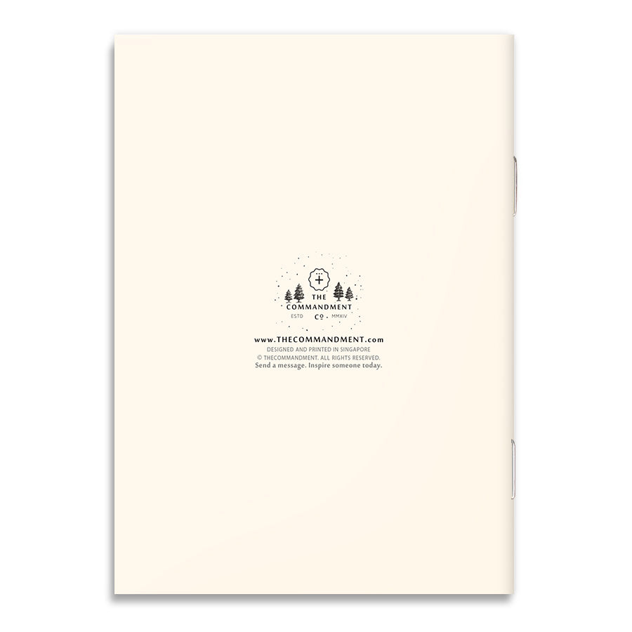 Back cover of the Trust in the Lord A6 Christian notebook.
