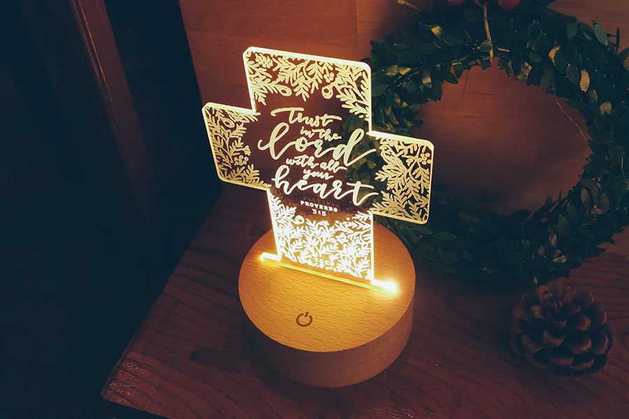 Trust in the Lord LED night light with Proverbs 3:5