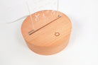 Touch on/off button on the wooden night light base