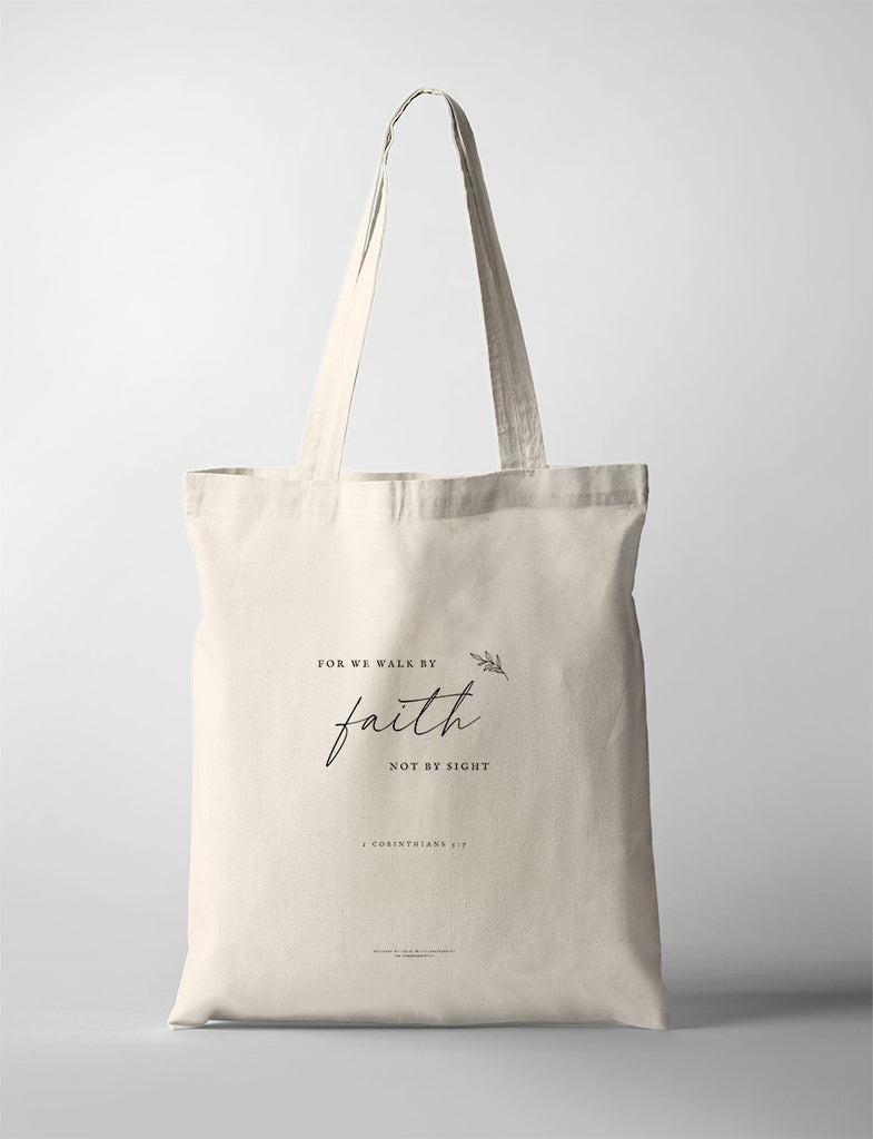 Walk By Faith {Tote Bag} - tote bag by Little Moses Print, The Commandment Co , Singapore Christian gifts shop