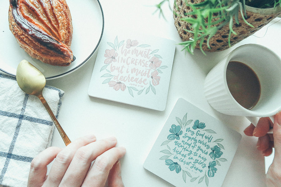 My God Will Supply Every Need Of Yours {Coasters} - coasters by Hannah Letters, The Commandment Co , Singapore Christian gifts shop