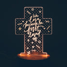 We Love Because He First Loved Us Christian cross night light