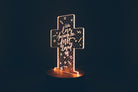 We Love Because He First Loved Us night light displayed as Christian home decor