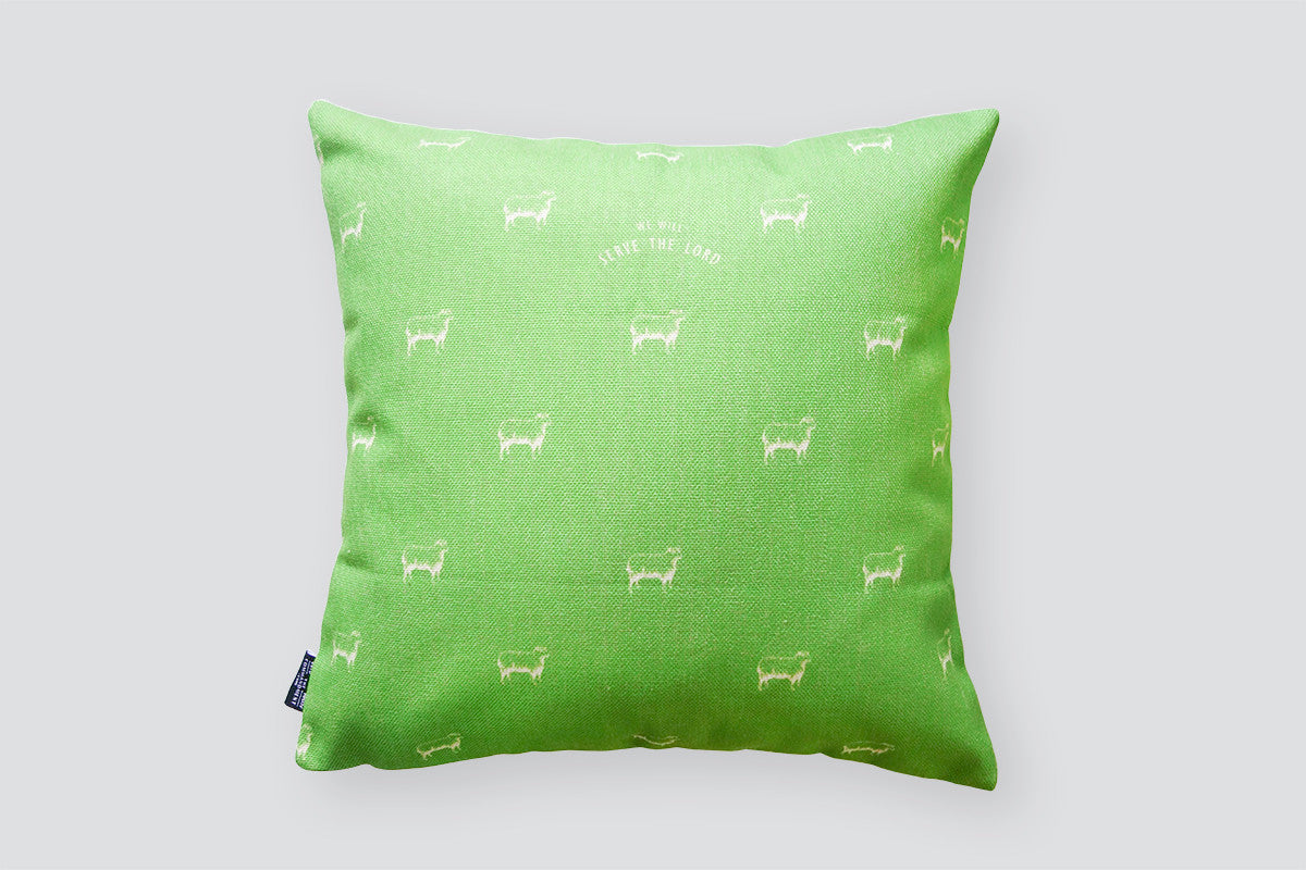 Joshua 24:15 We Will Serve the Lord cushion cover, alternate view.