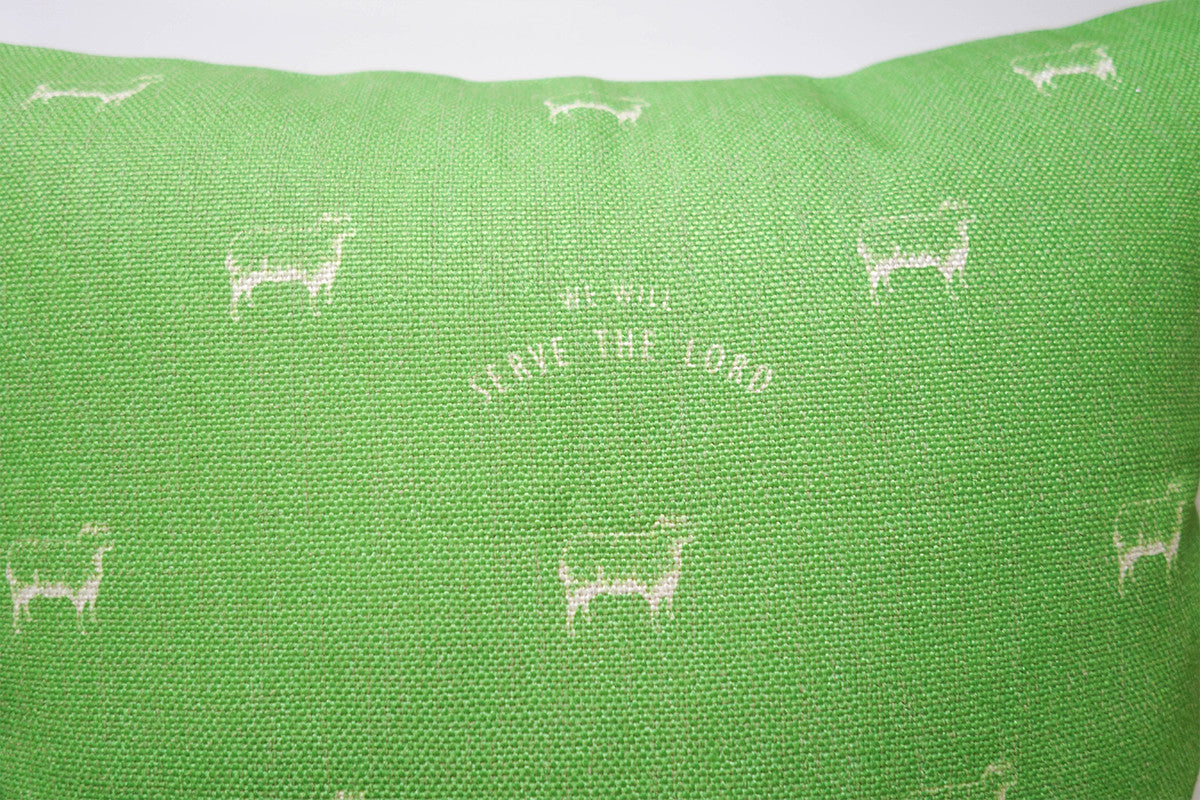 We Will Serve the Lord Joshua 24:15 cushion cover, additional product view.