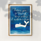 When You Go Through Deep Waters I Will Be With You {Poster} - Posters by P.Paints, The Commandment Co , Singapore Christian gifts shop