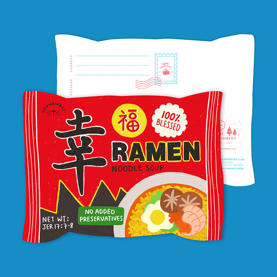 Xin Blessed Ramen {LOVE SUPERMARKET Card} - Cards by The Commandment Co, The Commandment Co , Singapore Christian gifts shop