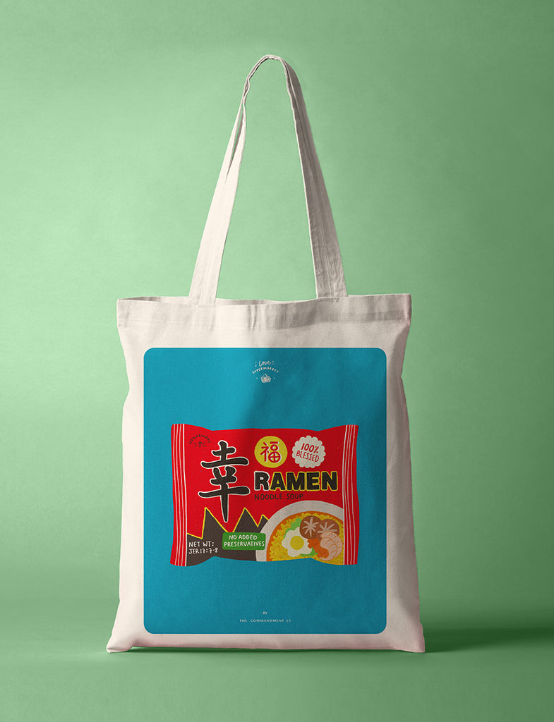 Xin Blessed Ramen {Tote Bag} - tote bag by The Commandment, The Commandment Co , Singapore Christian gifts shop