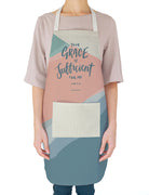 Your Grace Is Sufficient Christian apron for cooking and baking.