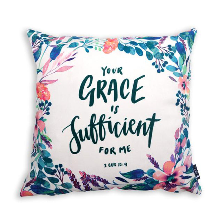 Grace Is Sufficient {Cushion Cover} - Cushion Covers by The Commandment Co, The Commandment Co , Singapore Christian gifts shop