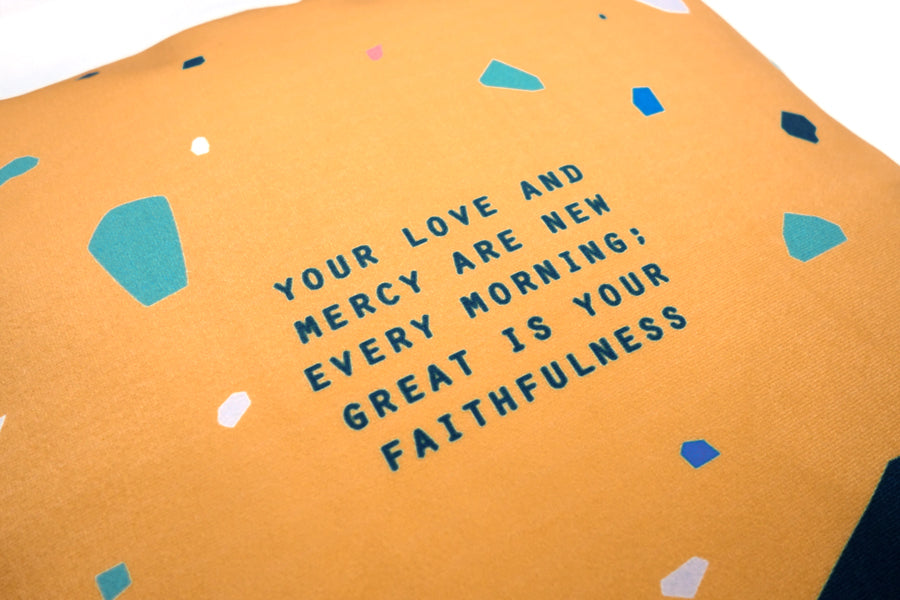 Great Is Your Faithfulness {Cushion Cover} - Cushion Covers by The Commandment Co, The Commandment Co , Singapore Christian gifts shop