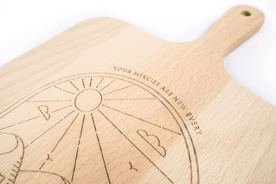 Your Mercies Are New Every Morning {Wooden Cutting Board} - cutting board by The Commandment Co, The Commandment Co , Singapore Christian gifts shop